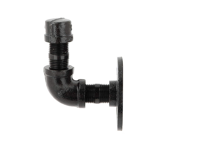 Connexion filetée fixée au mur noire élégante de support de manteau de tuyau/de support habillement de tuyau