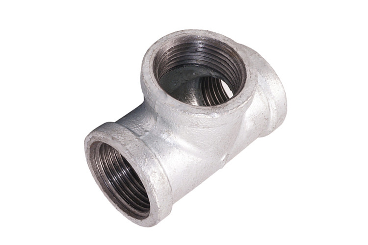 Pièce en t galvanisée plongée chaude de fonte malléable garnitures de tuyau de Bsp de 4 pouces ISO9001